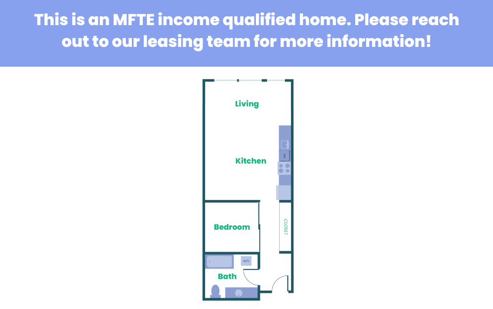 The Teel - Studio (Open 1x1) - MFTE - 1 bedroom floorplan layout with 1 bathroom and 614 square feet (1
)