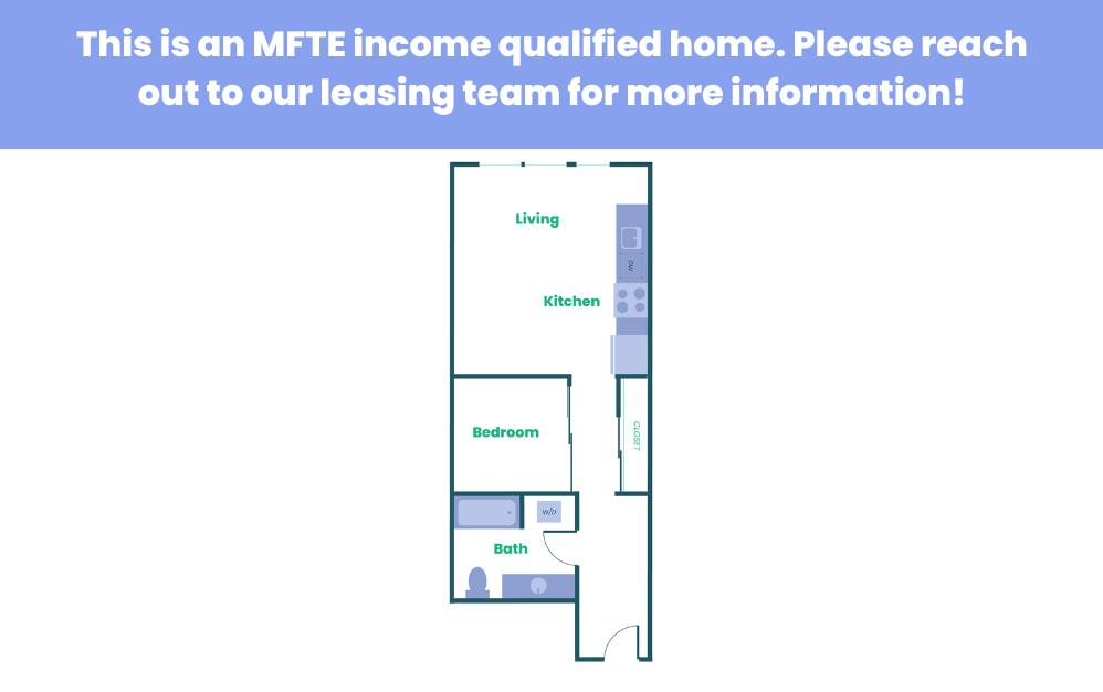 The Teel - Studio (Open 1x1) - MFTE - 1 bedroom floorplan layout with 1 bathroom and 614 square feet (11
)