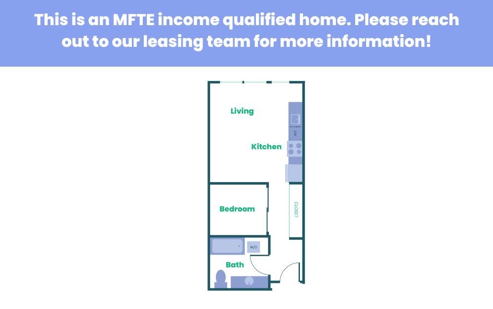 The Teel - Studio (Open 1x1) - MFTE - 1 bedroom floorplan layout with 1 bathroom and 614 square feet (13
)