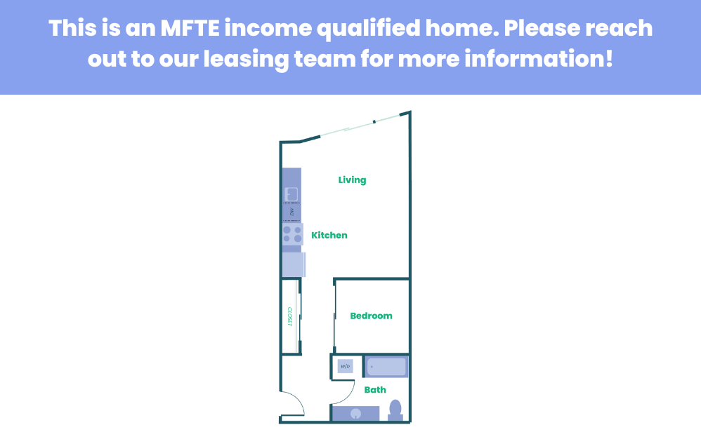 The Teel - Studio (Open 1x1) - MFTE - 1 bedroom floorplan layout with 1 bathroom and 614 square feet (16
)