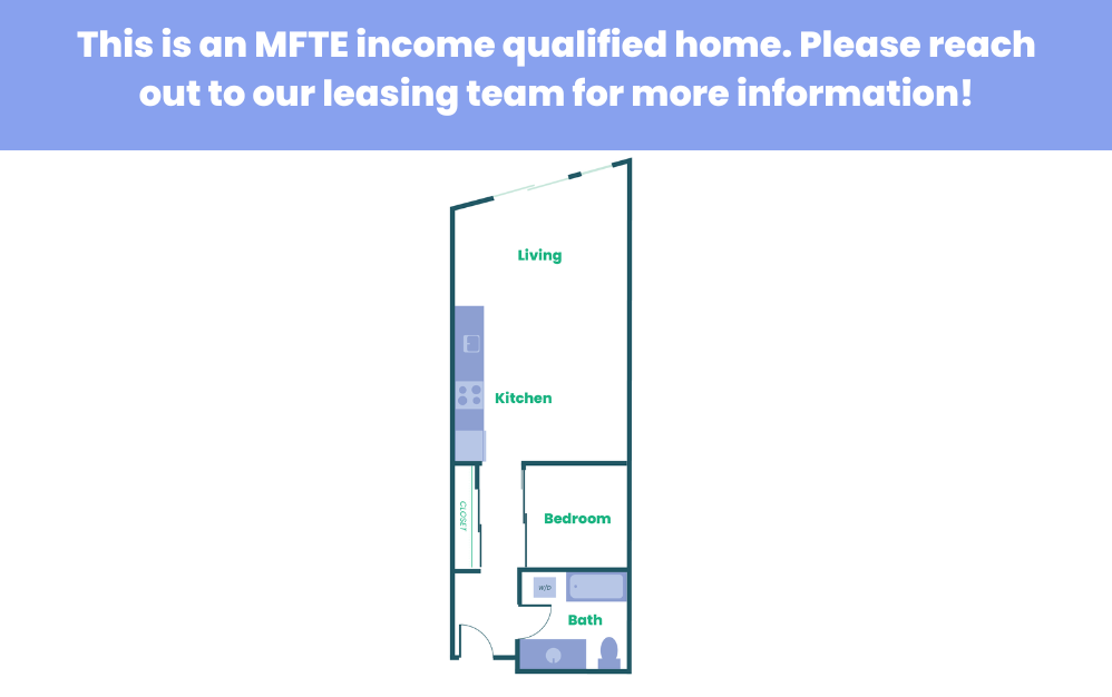 The Teel - Studio (Open 1x1) - MFTE - 1 bedroom floorplan layout with 1 bathroom and 614 square feet (2
)