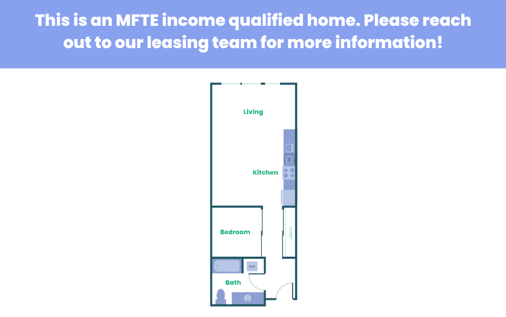 The Teel - Studio (Open 1x1) - MFTE - 1 bedroom floorplan layout with 1 bathroom and 614 square feet (3
)