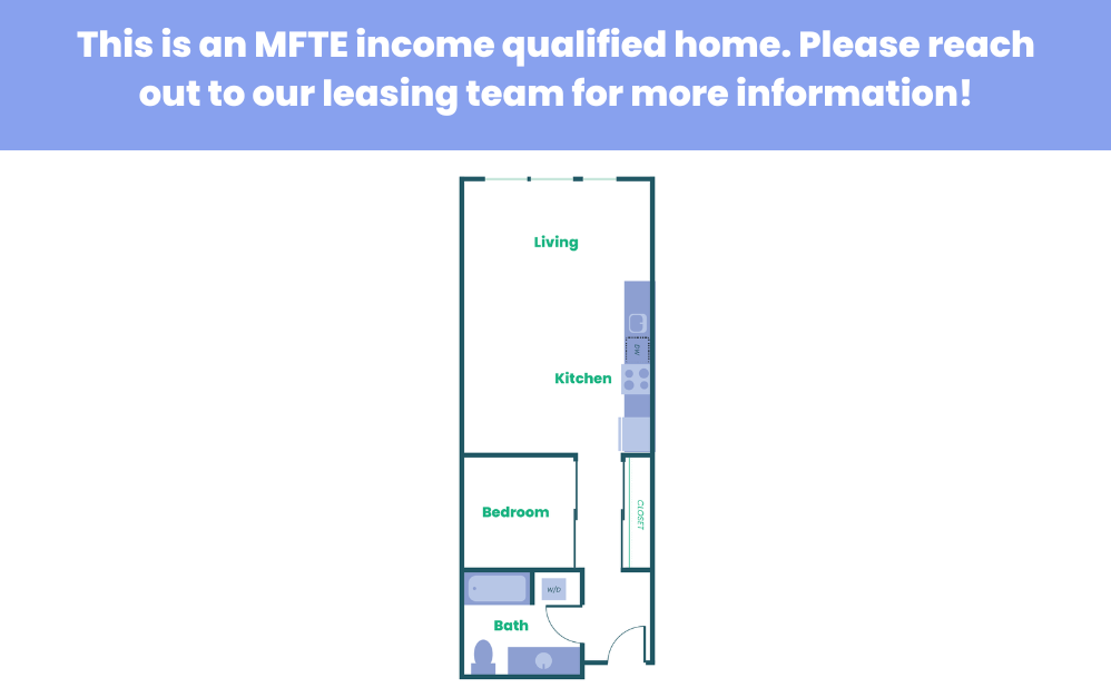 The Teel - Studio (Open 1x1) - MFTE - 1 bedroom floorplan layout with 1 bathroom and 614 square feet (4
)