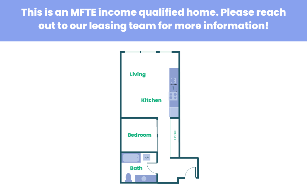 The Teel - Studio (Open 1x1) - MFTE - 1 bedroom floorplan layout with 1 bathroom and 614 square feet (6
)